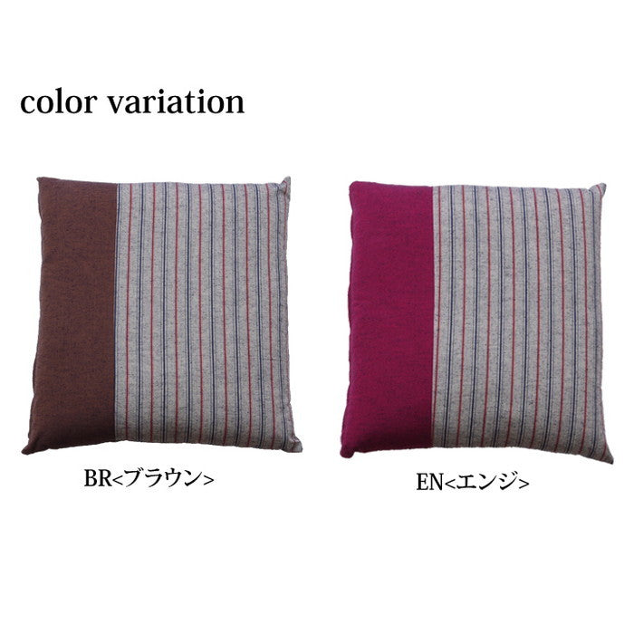 座布団 銘仙判 綿100% 日本製 筑後 約55cn×59cm 2枚組 ブラウン エンジ ihk-1240840062306の画像