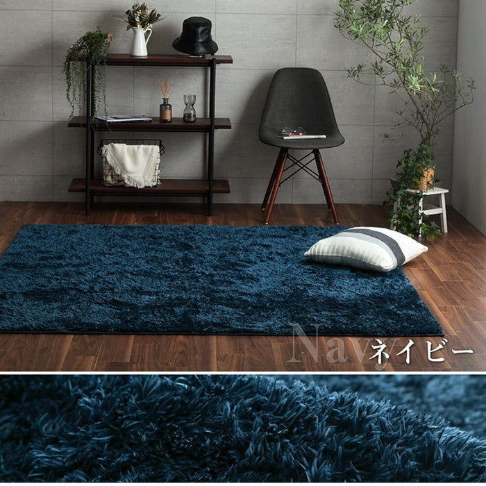 ラグ 正方形 シャギー 長毛 コンパクト 滑りにくい加工 制菌加工 洗える オールシーズン 約2畳 約185×185cm 床暖房 ホットカーペット対応 ベージュ ブラウン グリーン グレー ネイビー オレンジ ihk-1280300021203の画像