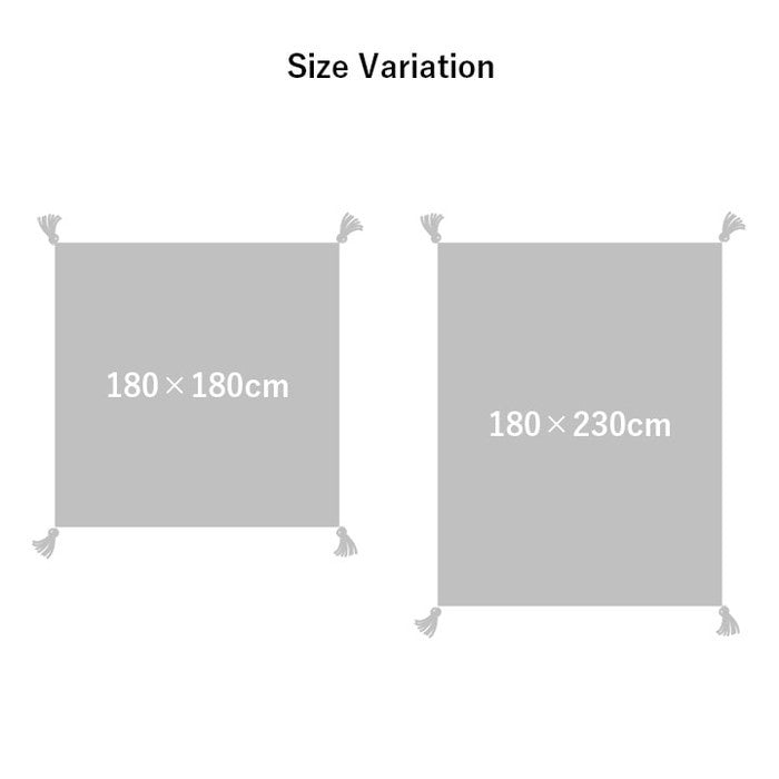 ラグ カーペット 長方形 インド綿 吸湿性 シンプル ナチュラル 幾何学 ボーダー タッセル付き コンパクト ホットカーペット対応 床暖房対応 オールシーズン 約3畳 約180×230cm ブルー グレー ihk-1293950048402の画像