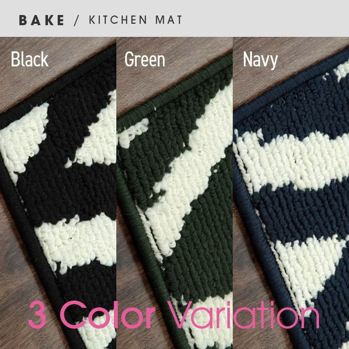 キッチンマット ベイク 約65×252cm ブラック グリーン ネイビー ihk-1310580036001の画像