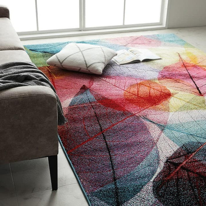 トルコ製 ウィルトン織カーペット ラグ 絨毯 長方形 リーフ柄 マルチ 約200×250cm マルチ グリーン ihk-1320950010601の画像