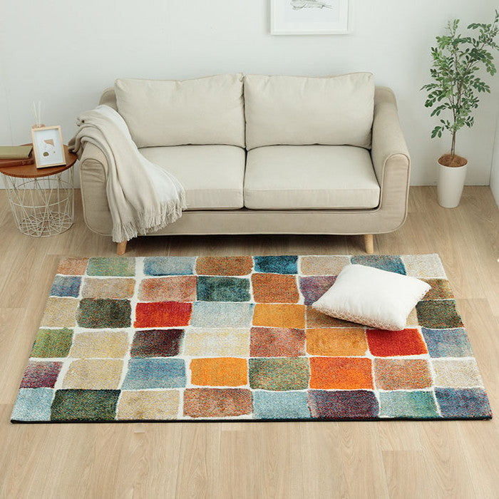 ウィルトン織 ラグ カーペット カラフル 抗菌防臭 消臭効果 長方形 リビング用 約160×230cm ihk-1320970010401の画像