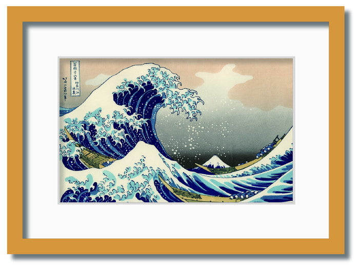 和楽シリーズ 葛飾北斎 富嶽三十六景 神奈川沖浪裏 WR-1001NA-A4 フレームカラー ナチュラル サイズ W230×H317×D20mm 750g 店舗 カフェ ラウンジ ロビー ホテル 法人 kar-11670153s3の画像
