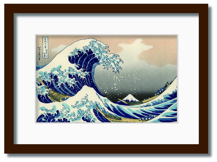 和楽シリーズ 葛飾北斎 富嶽三十六景 神奈川沖浪裏 WR-2001BR-A3 フレームカラー ブラウン サイズ W317×H440×D20mm 1350g 店舗 カフェ ラウンジ ロビー ホテル 法人 kar-11670153s6の画像