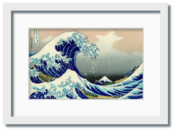 和楽シリーズ 葛飾北斎 富嶽三十六景 神奈川沖浪裏 WR-2001WH-A3 フレームカラー ホワイト サイズ W317×H440×D20mm 1350g 店舗 カフェ ラウンジ ロビー ホテル 法人 kar-11670153s8の画像