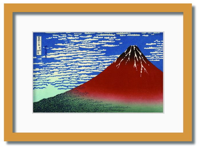 和楽シリーズ 葛飾北斎 富嶽三十六景 凱風快晴 WR-2002NA-A3 フレームカラー ナチュラル サイズ W317×H440×D20mm 1350g 店舗 カフェ ラウンジ ロビー ホテル 法人 kar-11670155s7の画像