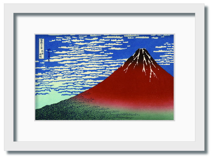 和楽シリーズ 葛飾北斎 富嶽三十六景 凱風快晴 WR-2002WH-A3 フレームカラー ホワイト サイズ W317×H440×D20mm 1350g 店舗 カフェ ラウンジ ロビー ホテル 法人 kar-11670155s8の画像