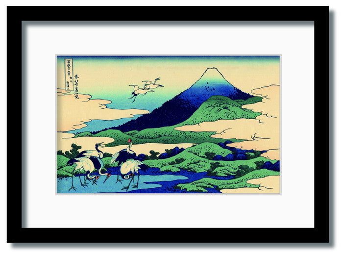 和楽シリーズ 葛飾北斎 富嶽三十六景 相州梅沢左 WR-1003BK-A4 フレームカラー ブラック サイズ W230×H317×D20mm 750g 店舗 カフェ ラウンジ ロビー ホテル 法人 kar-11670156s1の画像