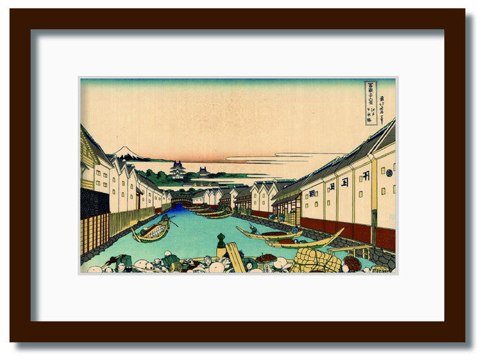 和楽シリーズ 葛飾北斎 富嶽三十六景 江戸日本橋 WR-1005BR-A4 フレームカラー ブラウン サイズ W230×H317×D20mm 750g 店舗 カフェ ラウンジ ロビー ホテル 法人 kar-11670159s2の画像