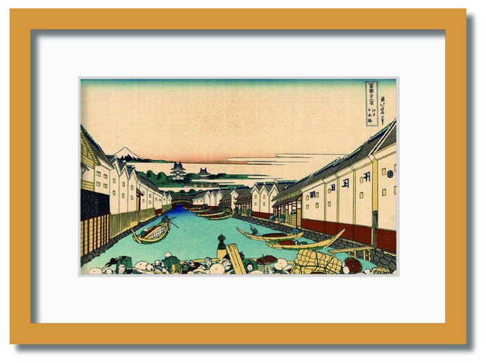和楽シリーズ 葛飾北斎 富嶽三十六景 江戸日本橋 WR-1005NA-A4 フレームカラー ナチュラル サイズ W230×H317×D20mm 750g 店舗 カフェ ラウンジ ロビー ホテル 法人 kar-11670159s3の画像