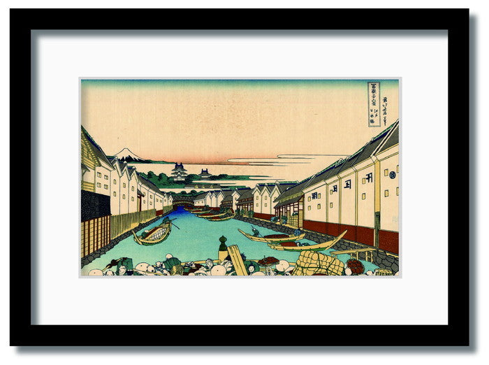 和楽シリーズ 葛飾北斎 富嶽三十六景 江戸日本橋 WR-2005BK-A3 フレームカラー ブラック サイズ W317×H440×D20mm 1350g 店舗 カフェ ラウンジ ロビー ホテル 法人 kar-11670159s5の画像
