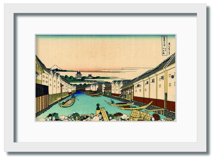 和楽シリーズ 葛飾北斎 富嶽三十六景 江戸日本橋 WR-2005WH-A3 フレームカラー ホワイト サイズ W317×H440×D20mm 1350g 店舗 カフェ ラウンジ ロビー ホテル 法人 kar-11670159s8の画像