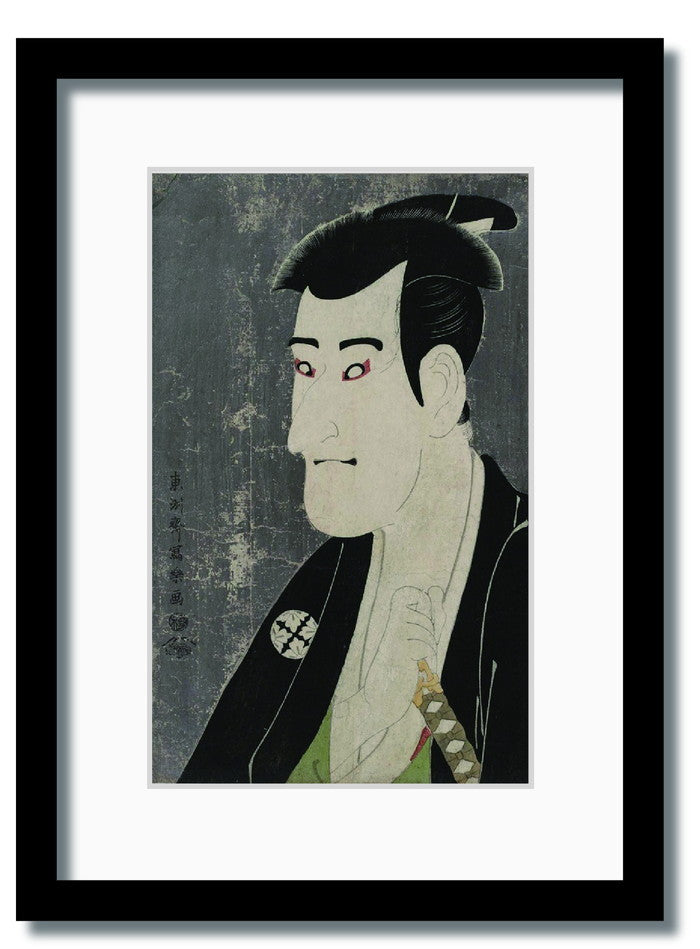 和楽シリーズ 浮世絵 東洲斎写楽 三世市川高麗蔵の志賀大七 WR-1012BK-A4 フレームカラー ブラック サイズ W230×H317×D20mm 750g 店舗 カフェ ラウンジ ロビー ホテル 法人 kar-11672072s1の画像