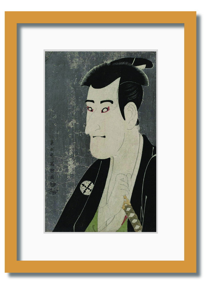 和楽シリーズ 浮世絵 東洲斎写楽 三世市川高麗蔵の志賀大七 WR-1012NA-A4 フレームカラー ナチュラル サイズ W230×H317×D20mm 750g 店舗 カフェ ラウンジ ロビー ホテル 法人 kar-11672072s3の画像