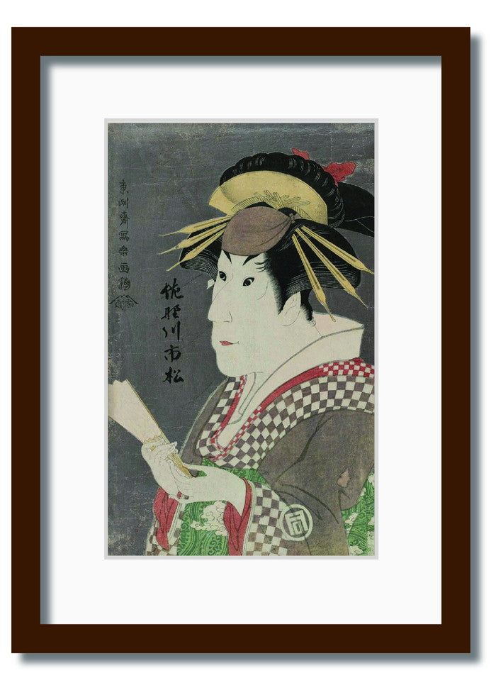 和楽シリーズ 浮世絵 東洲斎写楽 三世佐野川市松の祇園町の白人おなよ WR-2015BR-A3 フレームカラー ブラウン サイズ W317×H440×D20mm 1350g 店舗 カフェ ラウンジ ロビー ホテル 法人 kar-11672115s6の画像