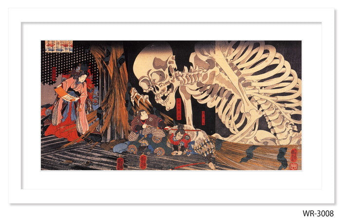 和楽シリーズ 浮世絵 歌川 国芳 相馬の古内裏 WR-3008 フレームカラー ホワイト マットカラー W750×H350×D15mm 店舗 カフェ ラウンジ ロビー ホテル 法人 kar-11683847s8の画像