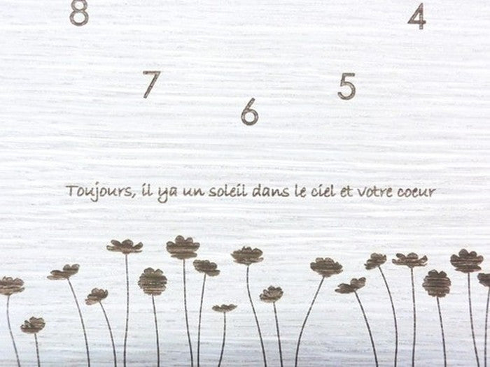 ナチュラルテイストのインテリアクロック Flower 花 ナチュラル DC-1507 保証付 店舗 カフェ ラウンジ ロビー ホテル 法人 kar-3170942s1の画像