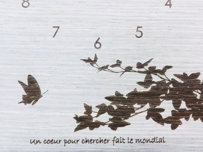 ナチュラルテイストのインテリアクロック Butterfly 蝶 ブラウン DC-1510 保証付 店舗 カフェ ラウンジ ロビー ホテル 法人 kar-3170943s2の画像