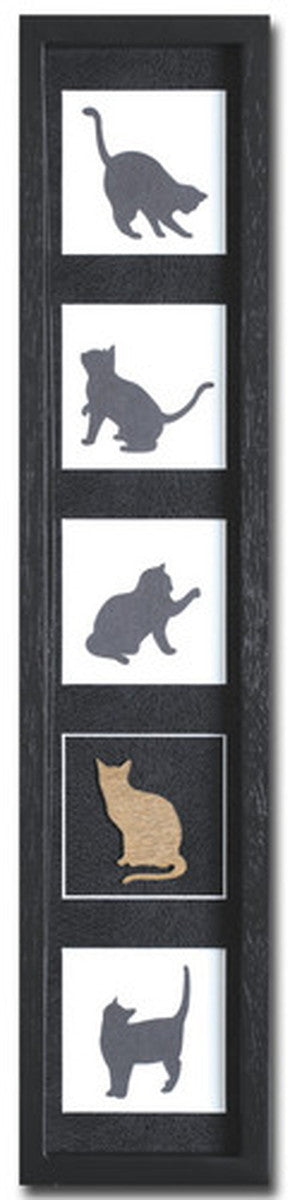 レクタングル インテリアアート Silence Cat タテ ブラック LR-1001 店舗 カフェ ラウンジ ロビー ホテル 法人 kar-4020101s1の画像