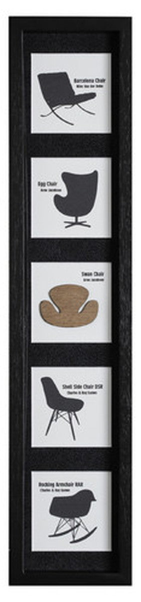 レクタングル インテリアアート Chair タテ ブラック LR-1003 店舗 カフェ ラウンジ ロビー ホテル 法人 kar-4020103s1の画像