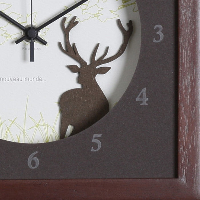北欧テイスト インテリアクロック 時計 VerdureClock Reindeer BR ブラウン DC-3001 保証付 店舗 カフェ ラウンジ ロビー ホテル 法人 kar-4020146s1の画像