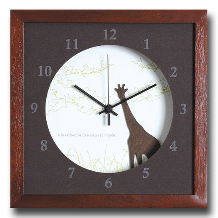 北欧テイスト インテリアクロック 時計 VerdureClock Giraffe BR ブラウン DC-3003 保証付 店舗 カフェ ラウンジ ロビー ホテル 法人 kar-4020148s1の画像