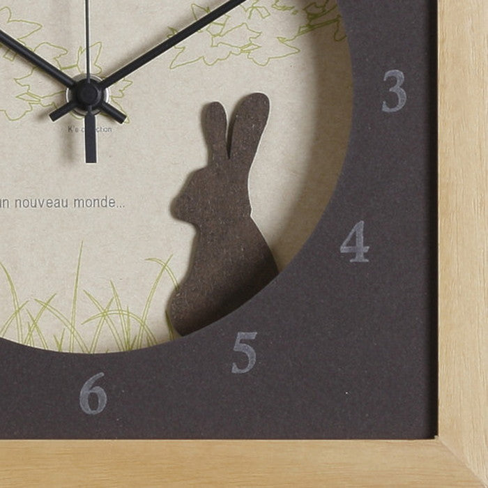 北欧テイスト インテリアクロック 時計 VerdureClock Rabbit BR ブラウン DC-3009 保証付 店舗 カフェ ラウンジ ロビー ホテル 法人 kar-4020154s1の画像