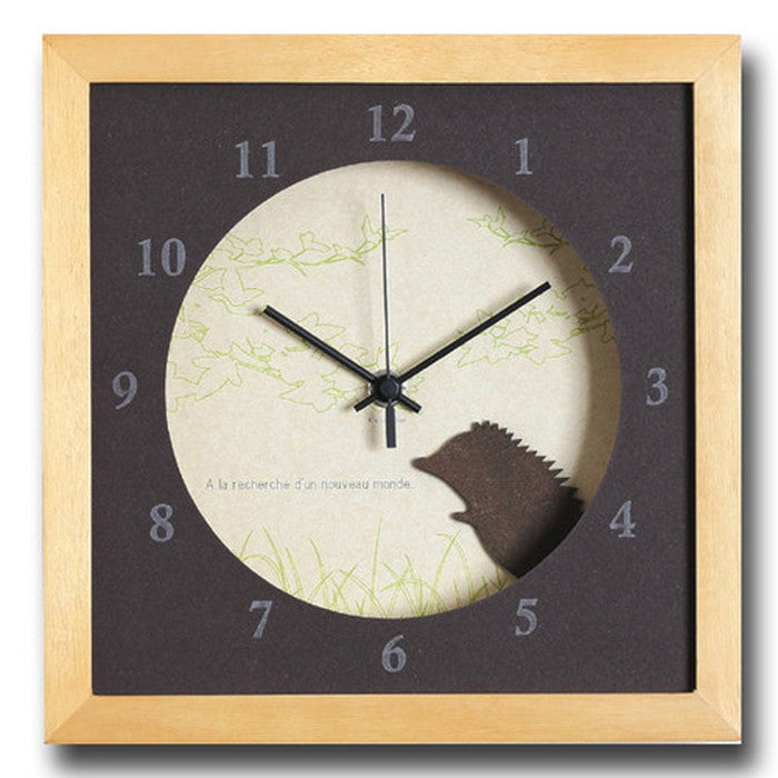北欧テイスト インテリアクロック 時計 VerdureClock Hedgehog NA ナチュラル DC-3012 保証付 店舗 カフェ ラウンジ ロビー ホテル 法人 kar-4020157s1の画像