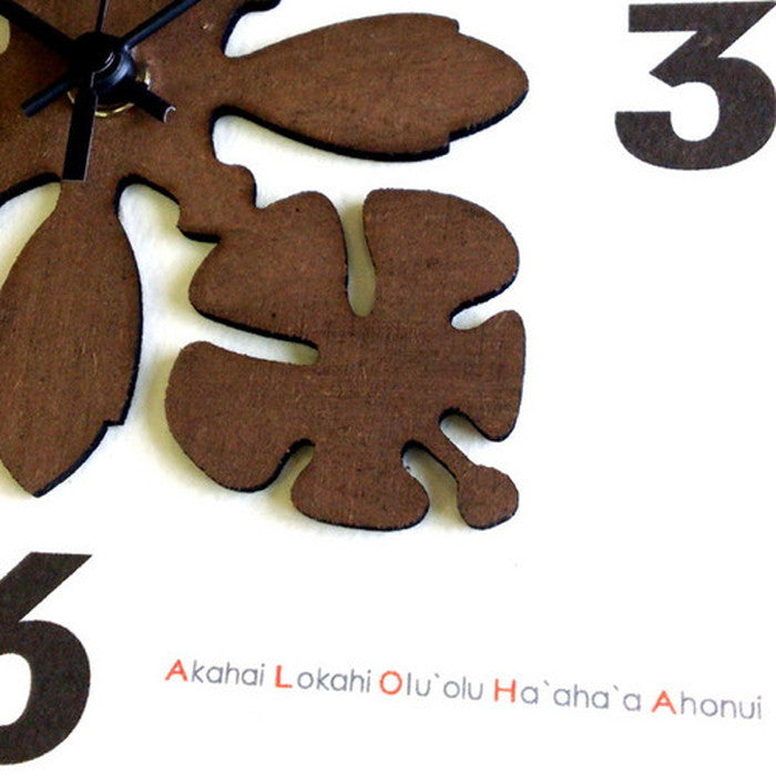 ハワイアンキルト柄 文字盤 掛け時計 HawaiianQuilt Clock エンジェルトランペット ナチュラル HK-1004 保証付 店舗 カフェ ラウンジ ロビー ホテル 法人 kar-4534131s4の画像