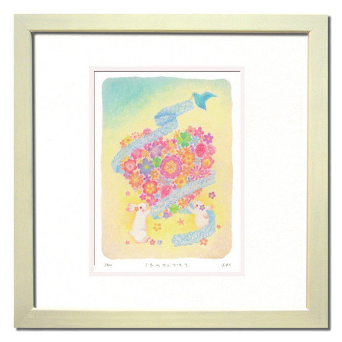 インテリアアート Ryo 花のおくりもの ジグレー版画 ヒモ付 RY-1021 店舗 カフェ ラウンジ ロビー ホテル 法人 kar-4534163s1の画像