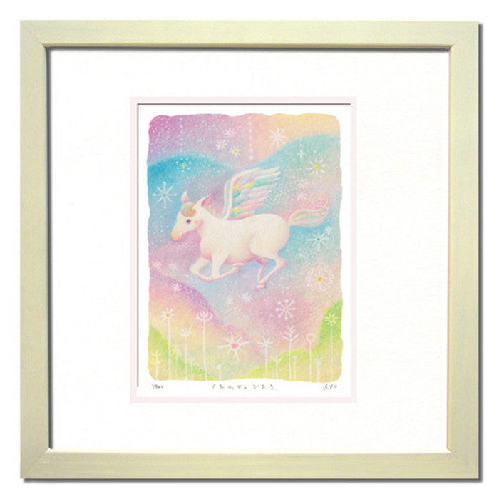 インテリアアート Ryo なないろのつばさで ジグレー版画 ヒモ付 RY-1022 店舗 カフェ ラウンジ ロビー ホテル 法人 kar-4534164s1の画像