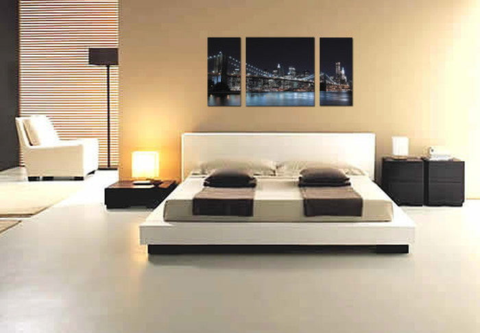 CANVAS ART キャンバスアート BrooklynBridge ブルックリンブリッジ Mサイズ W600×H300 3枚組 US-1001 店舗 カフェ ラウンジ ロビー ホテル 法人 kar-4999340s1の画像