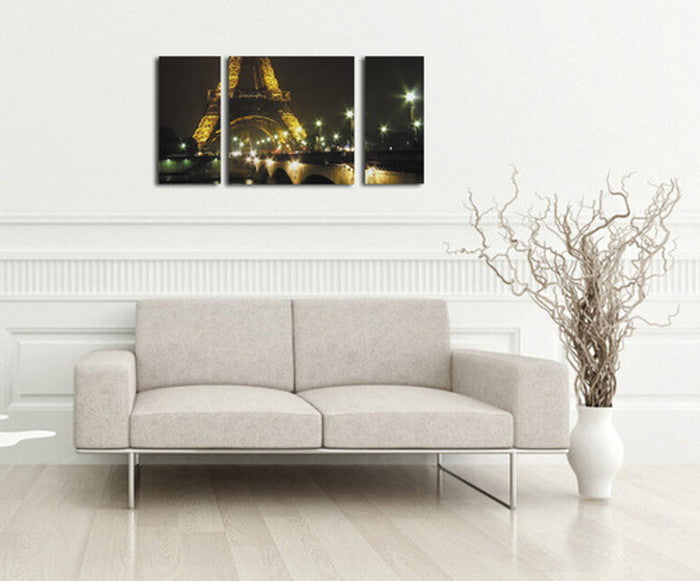CANVAS ART キャンバスアート Paris Eiffel Tower パリ エッフェル塔 Lサイズ W1000×H500 3枚組 US-2002 店舗 カフェ ラウンジ ロビー ホテル 法人 kar-4999344s2の画像