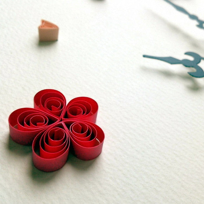 アートクラフト ペーパークイリング掛時計 Paper Quiling Clock ブラウン Red PQ-1005 保証付 店舗 カフェ ラウンジ ロビー ホテル 法人 kar-5093246s2の画像
