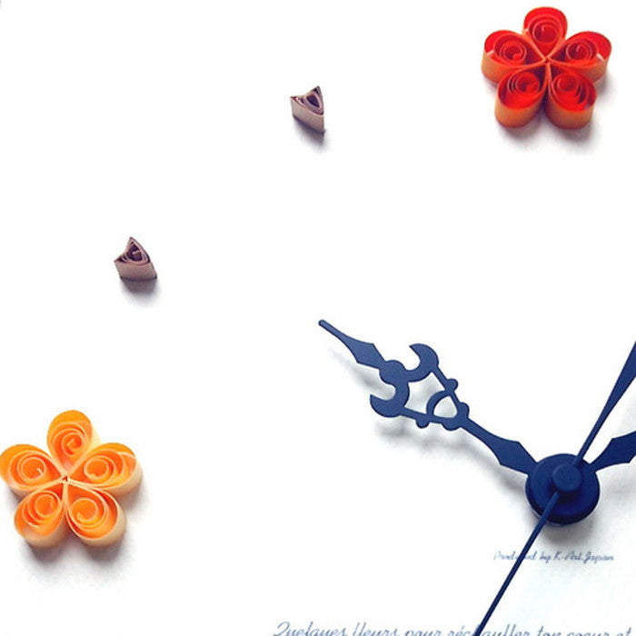 アートクラフト ペーパークイリング掛時計 Paper Quiling Clock フレームカラーナチュラル Yellow PQ-1007 保証付 店舗 カフェ ラウンジ ロビー ホテル 法人 kar-5093253s1の画像