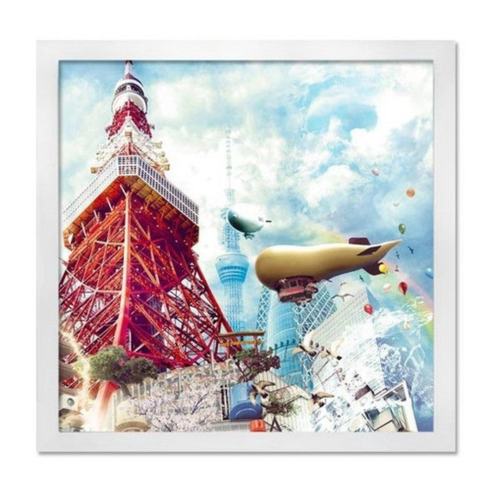 インテリアアート RAKUDECO ラクデコシリーズ 東京タワー ホワイト RD-1013 店舗 カフェ ラウンジ ロビー ホテル 法人 kar-5620963s1の画像