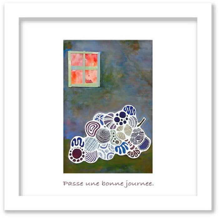 猫沢八郎 Hachiro Necozawa DRAWS GRAPE and WINDOW ヒモ付 NH-1005 200角 インテリア ミニアート 店舗 カフェ ラウンジ ロビー ホテル 法人 kar-5621007s1の画像