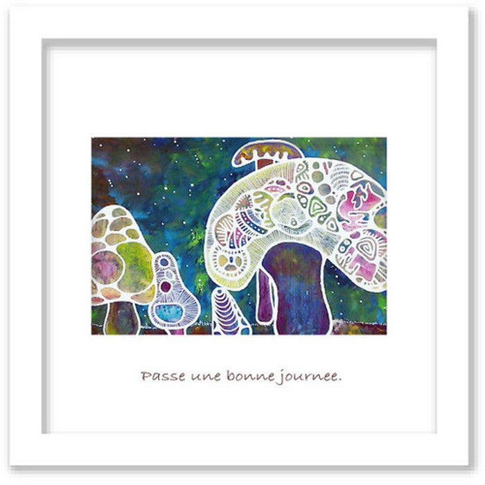 猫沢八郎 Hachiro Necozawa DRAWS COLORFUL MUSHROOMS ヒモ付 NH-1006 200角 インテリア ミニアート 店舗 カフェ ラウンジ ロビー ホテル 法人 kar-5621008s1の画像