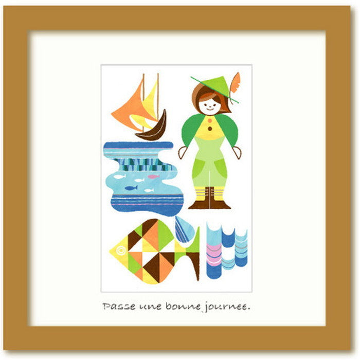 北欧テイスト インテリア ミニアート コレクション タカミヤユキコ 男の子 ヒモ・丸棒スタンド付 TY-1011 店舗 カフェ ラウンジ ロビー ホテル 法人 kar-5621016s1の画像