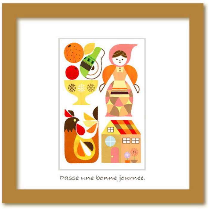 北欧テイスト インテリア ミニアート コレクション タカミヤユキコ 女の子 ヒモ・丸棒スタンド付 TY-1012 店舗 カフェ ラウンジ ロビー ホテル 法人 kar-5621017s1の画像