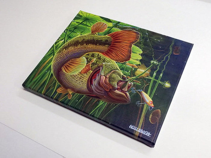 八百板浩司 ブラックバス2 CY-1002 直筆サイン入り キャンバスアート 店舗 カフェ ラウンジ ロビー ホテル 法人 kar-6828194S1の画像