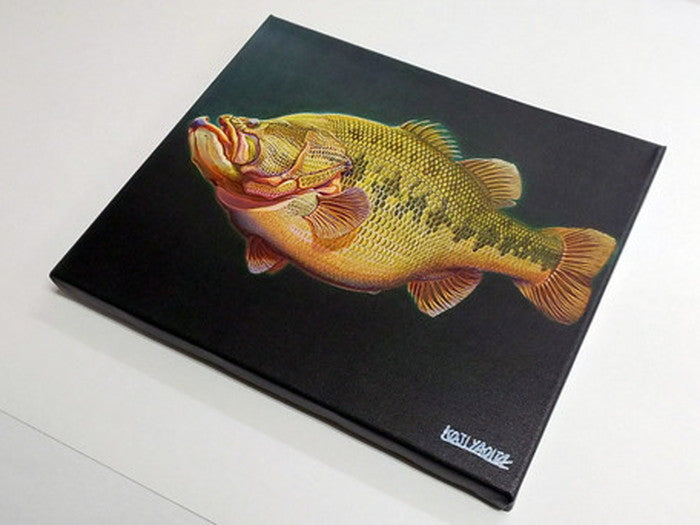 八百板浩司 ブラックバス3 CY-1003 直筆サイン入り キャンバスアート 店舗 カフェ ラウンジ ロビー ホテル 法人 kar-6828195S1の画像