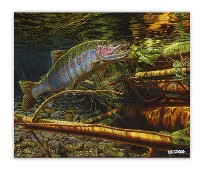 八百板浩司 トラウト2 CY-1007 直筆サイン入り キャンバスアート 店舗 カフェ ラウンジ ロビー ホテル 法人 kar-6893202S1の画像