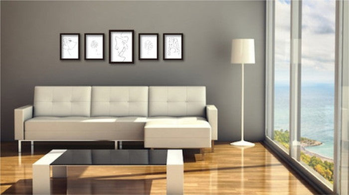 ラインアート Face ST-2004WH-A3 フレームカラー ホワイト サイズ A3 店舗 カフェ ラウンジ ロビー ホテル 法人 kar-7416880S6の画像