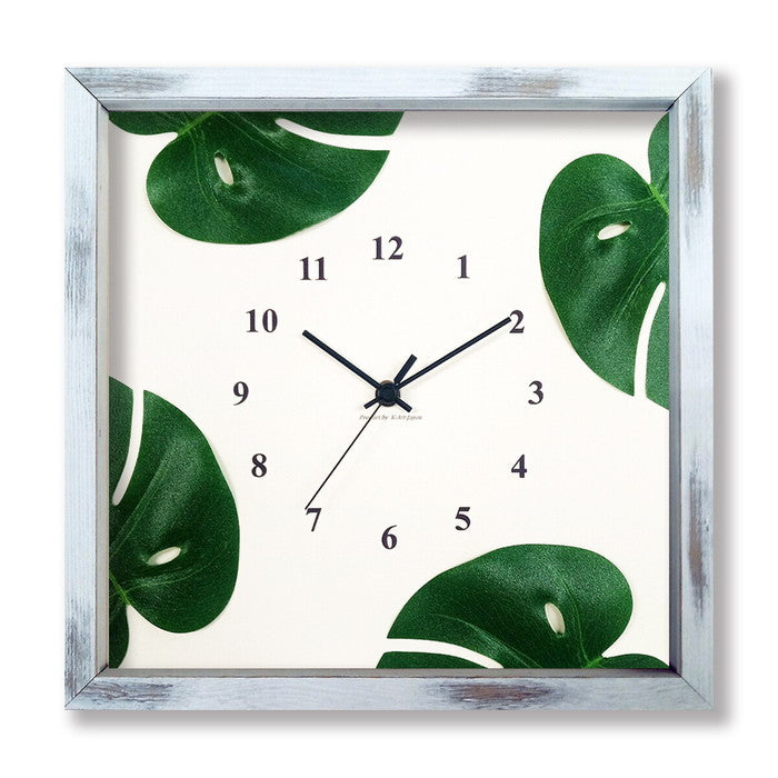 Monstera Clock モンステラクロック SV-3001 フレームカラー:アンティークホワイト 保証付 店舗 カフェ ラウンジ ロビー ホテル 法人 kar-9302219s1の画像