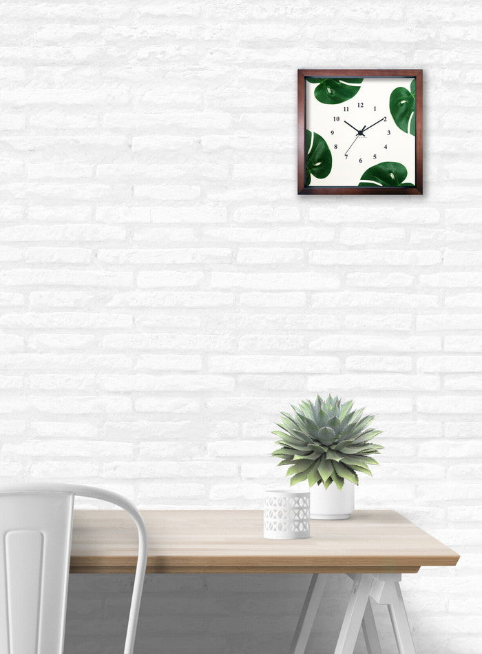 Monstera Clock モンステラクロック SV-3001 フレームカラー:アンティークホワイト 保証付 店舗 カフェ ラウンジ ロビー ホテル 法人 kar-9302219s1の画像