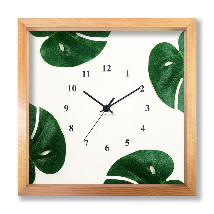 Monstera Clock モンステラクロック SV-3002 フレームカラー:ナチュラル 保証付 店舗 カフェ ラウンジ ロビー ホテル 法人 kar-9302219s2の画像
