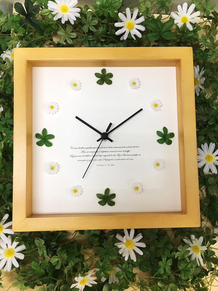 花と葉っぱの可愛い掛時計 Leaf&Flower Clock LF-1002 フレームカラー:ナチュラル 保証付 店舗 カフェ ラウンジ ロビー ホテル 法人 kar-9486390s2の画像