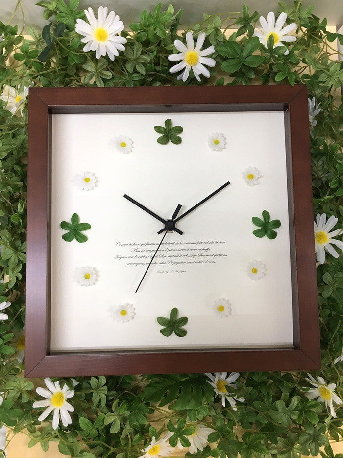 花と葉っぱの可愛い掛時計 Leaf&Flower Clock LF-1003 フレームカラー:ブラウン 保証付 店舗 カフェ ラウンジ ロビー ホテル 法人 kar-9486390s3の画像