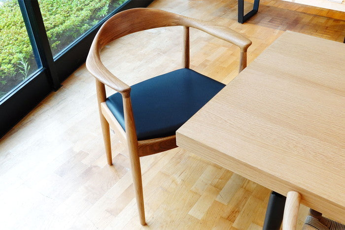 【即納】ザ・チェア オーク ブラック レザー 本革 保証付 e-comfort デザイナーズ ジェネリック家具 リプロダクト kwg-ch7252-oakの画像